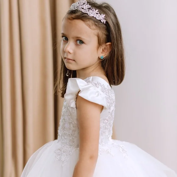 White Floral Embroidered Dress